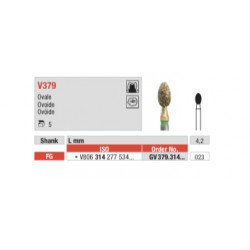 V379-FG Fresa diamante en forma de ovoide