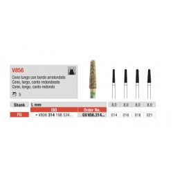 GV856-FG Fresa diamantada en forma de cono largo canto redondeado