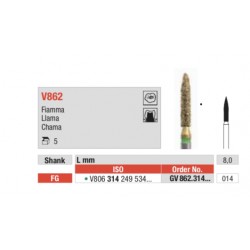 GV858-FG Fresa diamantada en forma de cono puntiagudo