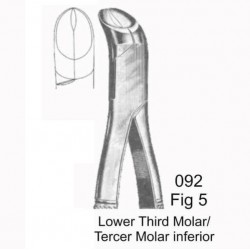 Fórceps de extracción fig 5 para tercer molar inferior