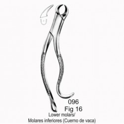 Fórceps de extracción fig 16 para molares inferiores