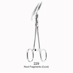 Pinza para extracción de fragmentos curva