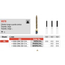 FV878-FG Fresa diamantada en forma de torpedo largo