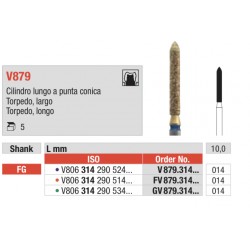 V879-014-FG Fresa diamantada en fomra torpedo largo