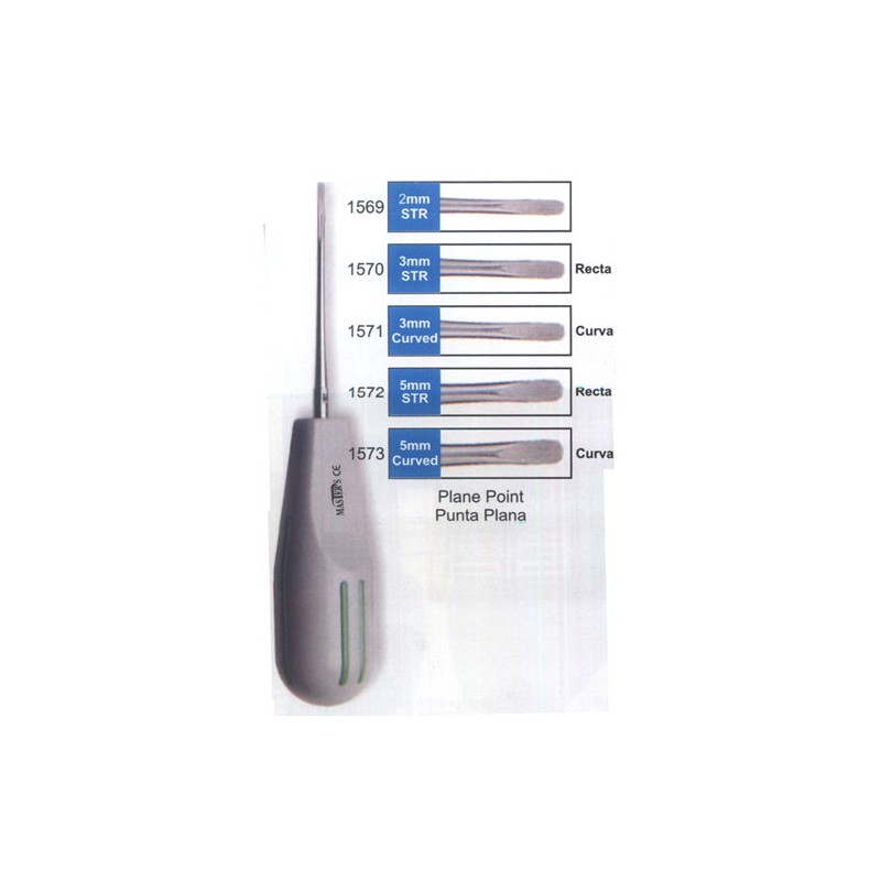 Luxator punta plana 3 mm curvo.