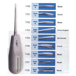 Luxator con punta cóncava de 2 mm recto