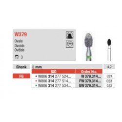 GW379-FG Fresa diamantada WHITE TIGER en forma de ovoide