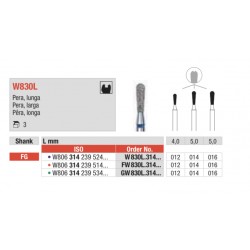 GW830L-FG Fresa diamantada WHITE TIGER en forma de pera larga