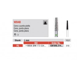 W848-FG Fresa diamantada WHITE TIGER en forma de cono punta plana