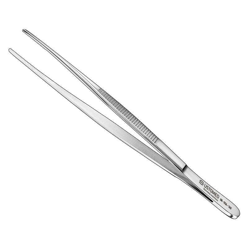 Ustomed Pinzas anatomica., 16 cm, ranura cruzada