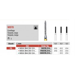 GW878K-FG Fresa diamantada WHITE TIGER en forma de Torpedo cónico