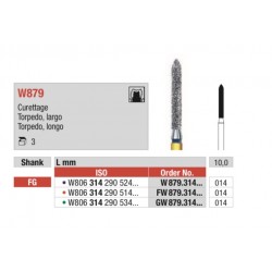 W879-FG Fresa diamantada WHITE TIGER en forma de Torpedo largo