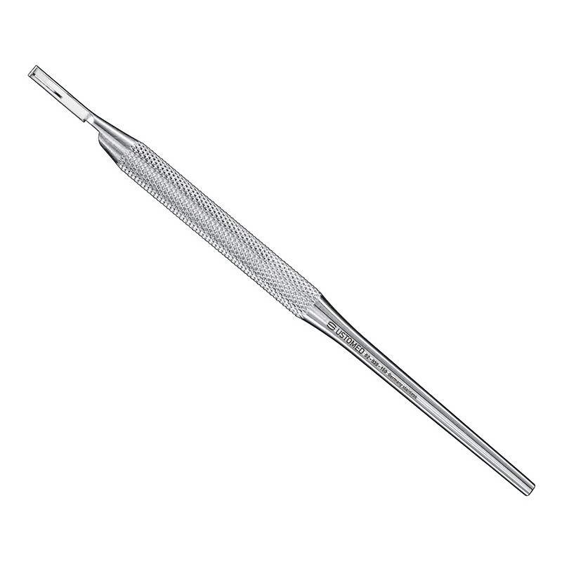 USTOMED Mango de bisturí  recto redondo, 15 cm