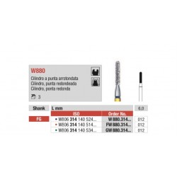 W880-FG Fresa diamantada WHITE TIGER en forma de cilindro punta redondeada