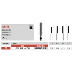 SG881KS-FG Fresa diamantada grano super grueso con forma de cilindro y acabado ks