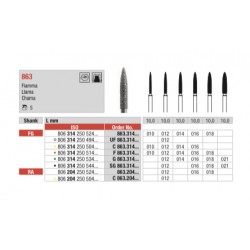 SG863-FG Fresa diamantada grano grueso  en forma de llama
