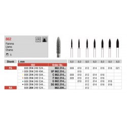 SG862-FG Fresa diamantada grano súper grueso en forma de llama