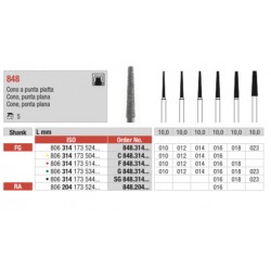 SG848-FG Fresa diamantada grano súper grueso forma de cono con punta plana
