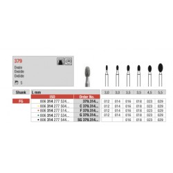 379-FG Fresa diamantada grano medio con forma ovalada