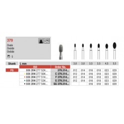 C379-FG Fresa diamantada grano super fino  con forma ovalada