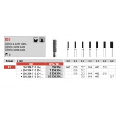 G836-FG Fresa diamantada grano grueso cilindrica punta plana
