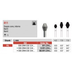 G811-FG Fresa diamantada tipo barril grano grueso