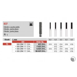 G837-FG Fresa diamantada grano grueso cilindrica punta plana