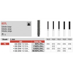 G837L-FG Fresa diamantada Grano grueso cilindro punta plana