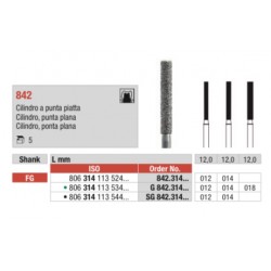G842-FG Fresa diamantada grano grueso cilindro corte plano