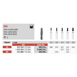 G845-FG Fresa diamantada grano grueso cono con punta plana
