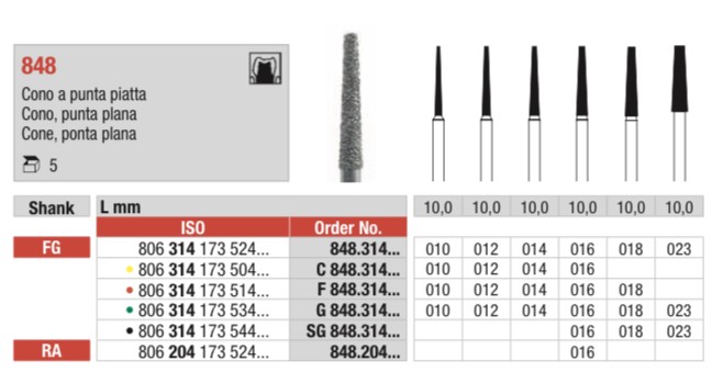 G848-FG Fresa diamantada...