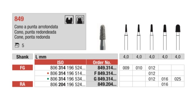 G849-FG Fresa diamantada...
