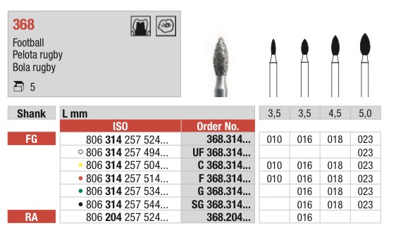 G368-FG Fresa diamantada...