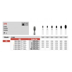 G379-FG Fresa diamantada grano  grueso   con forma ovalada