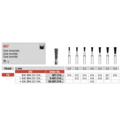 G807-FG Fresa diamantada cono invertido grano grueso larga