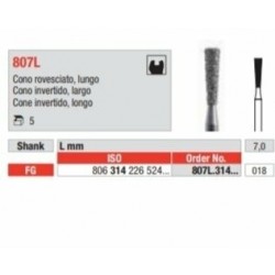 807L-018-FG Fresa diamantada cono invertido extra largo