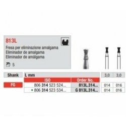 813L-014-FG Fresa diamantada grano grueso eliminador amalgama larga