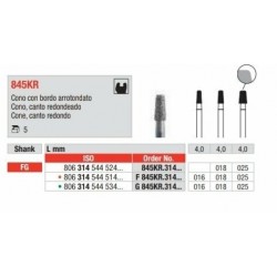 845KR-018-FG Fresa diamantada grano medio en forma de cono con canto redondeado