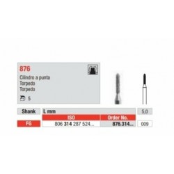 876-FG Fresa diamantada grano medido en forma de cilindro y acabado en punta como un torpedo