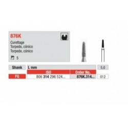 876K-FG Fresa diamantada grano medio en forma de torpedo conico