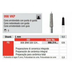 998VKP-026-FG Fresa diamantada para restauraciones ceramicas integrales