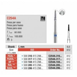 C254A-012-RAXL Fresa extra larga para hueso