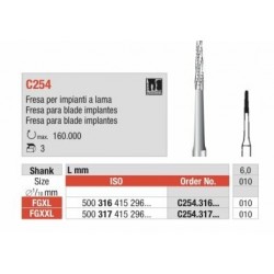C254-010-FGXXL Fresa superlarga para blade implantes