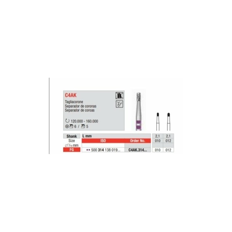 C4AK-FG Corta coronas para titanio y ceramicas