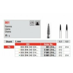 C861-FG Fresa diamantada grano medio  grueso en forma de llama