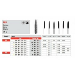 C863-FG Fresa diamantada grano ultra fino  en forma de llama