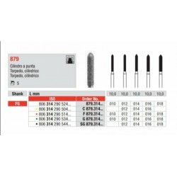 C879-FG Fresa diamantada grano super fino Torpedo con forma cilindrica