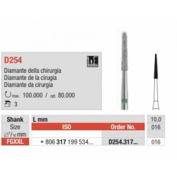 D254-016-FGXXL Fresa super larga diamantada para seccion atraumatica