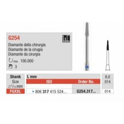 G254-014-FGXXL Fresa super larga diamante de la cirugia para desgaste y alisado de superfercies