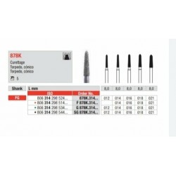 G878K-FG Fresa diamantada grano grueso  en forma de torpedo conico